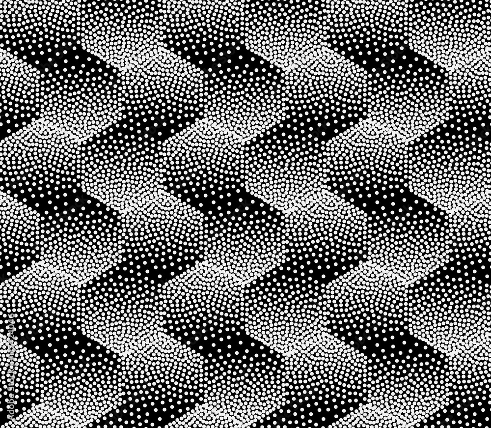 Poster geometric tiles with dots. hexagonal dotted pattern