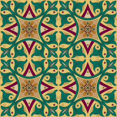 Vector seamless pattern background in green.