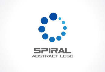 Abstract business company logo. Corporate identity design element. Social media, growth, internet connect logotype idea. Loading spiral group, swirl, technology progress, concept. Vector icon © Hilch