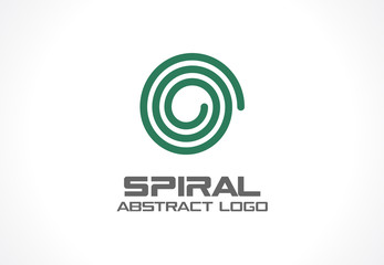 Abstract business company logo. Corporate identity design element. Spiral, Nature, mix, ecology logotype idea. Swirl, whirlpool, rotation and twist concept. Vector icon