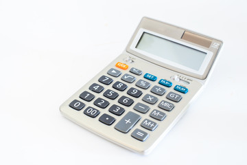 Basic calculator on white background.