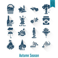 Set of Flat Autumn Icons
