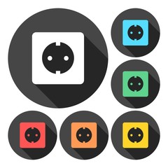 Socket vector icon - colored set
