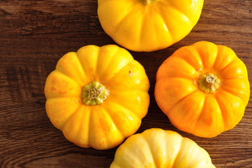 A group of autumn mini pumpkins