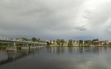 Bridge and River in Umea, Sweden