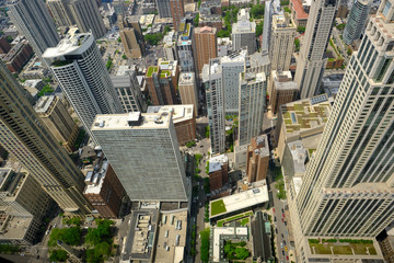 Fototapeta na wymiar Chicago skyline aerial view