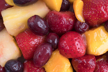 Close view of mixed fruit.