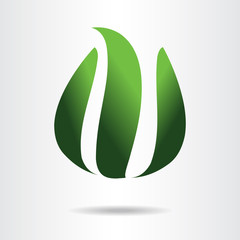 Abstract leafs care vector logo icon.