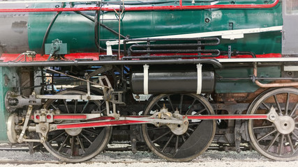 Green antique stream train