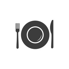 Plate icon. Plate Vector isolated on white background. Flat vector illustration in black. EPS 10