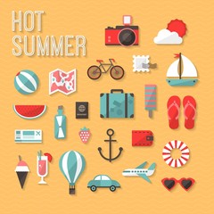 Hot summer icons