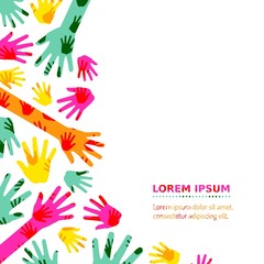 Colorful hands background