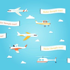 Flying planes with banners template