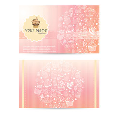 vector of bakery business card template design
