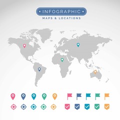 Maps and locations infographic