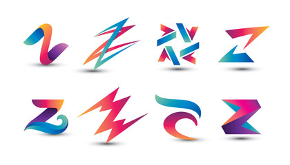 Abstract Colorful Z Logo - Set of Letter Z Logo