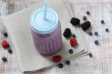 jar with smoothie