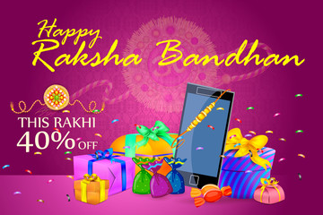 Decorated Rakhi with gift for Raksha Bandhan Sale