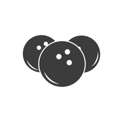 Bowling ball icon. Bowling ball Vector isolated on white background. Flat vector illustration in black. EPS 10