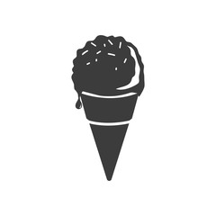 Ice cream icon. Ice cream Vector isolated on white background. Flat vector illustration in black. EPS 10