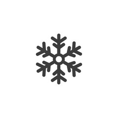 Snowflake icon. Snowflake Vector isolated on white background. Flat vector illustration in black. EPS 10