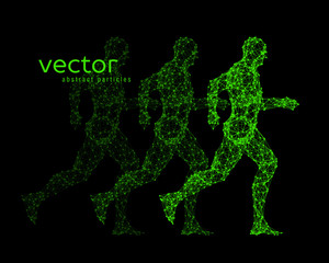 Naklejka na ściany i meble Vector illustration of running man.