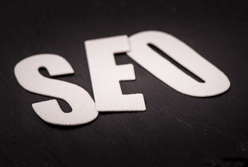 SEO text on stone background