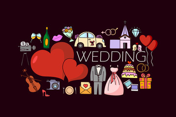 Wedding concept for web design template