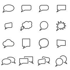 Vector line speach bubbles icon set