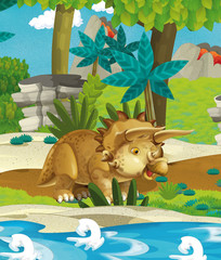 Cartoon happy dinosaur - illustration for the children © honeyflavour