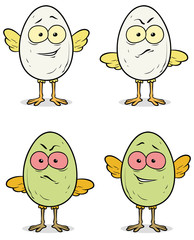 Set of cartoon cute little eggs
