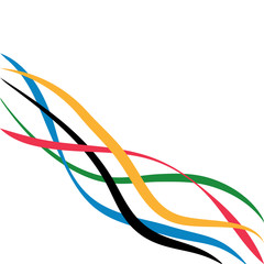 Olympic games vector background. Abstract curly line with olympics color.