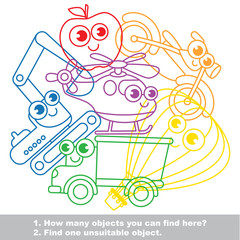 Cute toy transport mishmash set in vector.