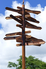 Placa de indicação de distâncias