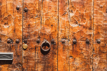 Fragment of relief  wooden door