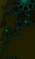 original abstract spiral pattern in shades of green, fractal