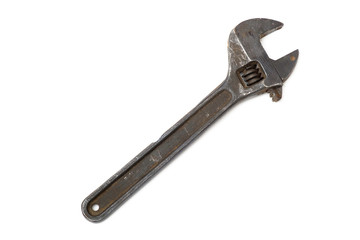 Adjustable wrench isolated on white background