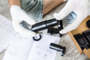 man assembling furniture, cupboard 