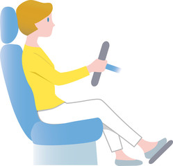 正しい姿勢で自動車を運転する