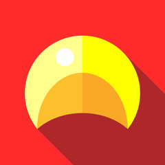 Yellow swim cap icon in flat style on a red background