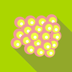 Group of viruses icon in flat style on a green background