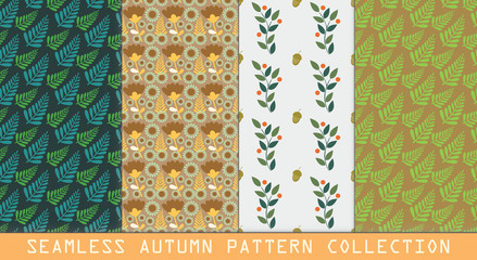 seamless autumn pattern collection