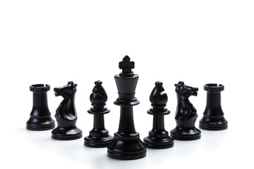 Chess game or chess pieces with white background