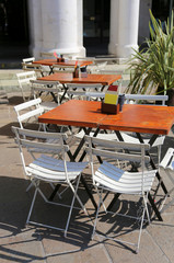 tables and chairs of the city