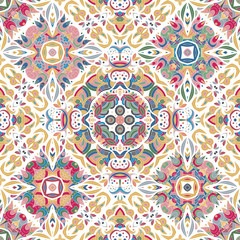 Luxury oriental tile seamless pattern. Vector