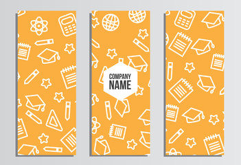 Flyers, Web banner. Back to school background. Branding template