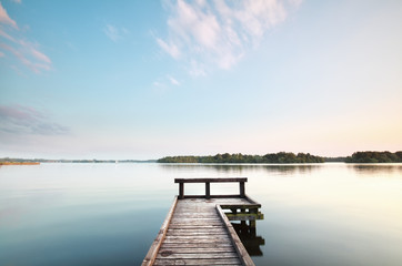 Obraz premium wooden pier on big lake