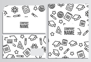 Envelope with Blank Cover. Back to school background. Branding t