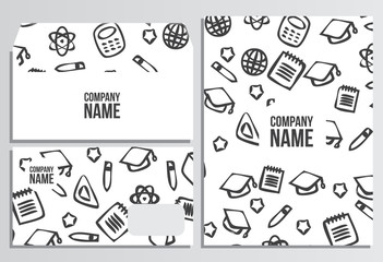 Envelope with Blank Cover. Back to school background. Branding t