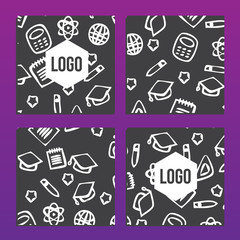 Placards or Posters with back to school pattern. Back to school